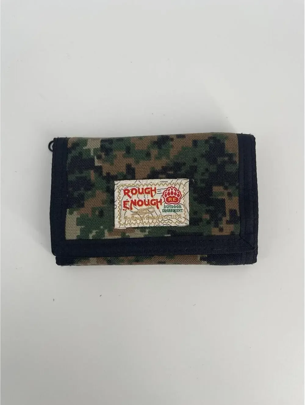 Rough Enough Camo Trifold Wallet Cordura Fabric USA Flag Outdoor Tactical Wallet